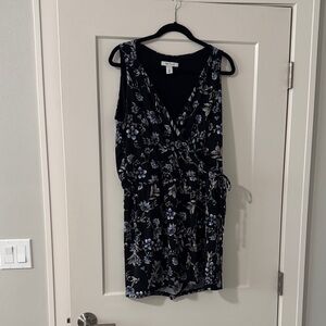 White House Black Marker Floral Black and Blue Women's Romper